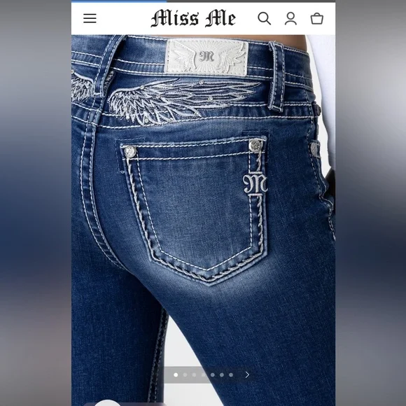 Miss Me Women's Blue Jeans ANGEL MONET SKINY JEANS NEW - washed but never worn - Picture 9 of 11